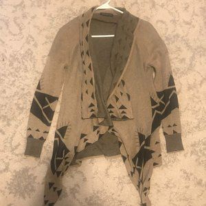 Black and Tan Cardigan - Aztec Open Front